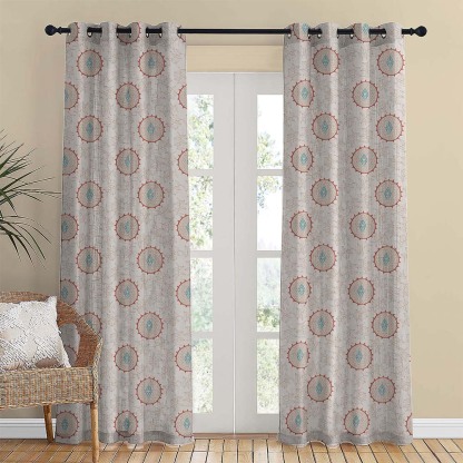 Minimalist Stitch Indie Matte Blanched Almond Room Darkening Curtain Set of 2 -(DS561B)