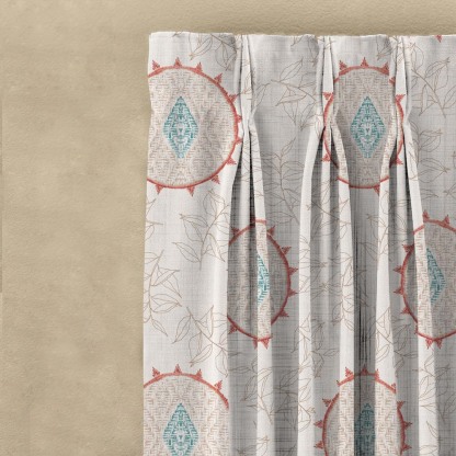 Minimalist Stitch Indie Matte Blanched Almond Room Darkening Curtain Set of 2 -(DS561B)