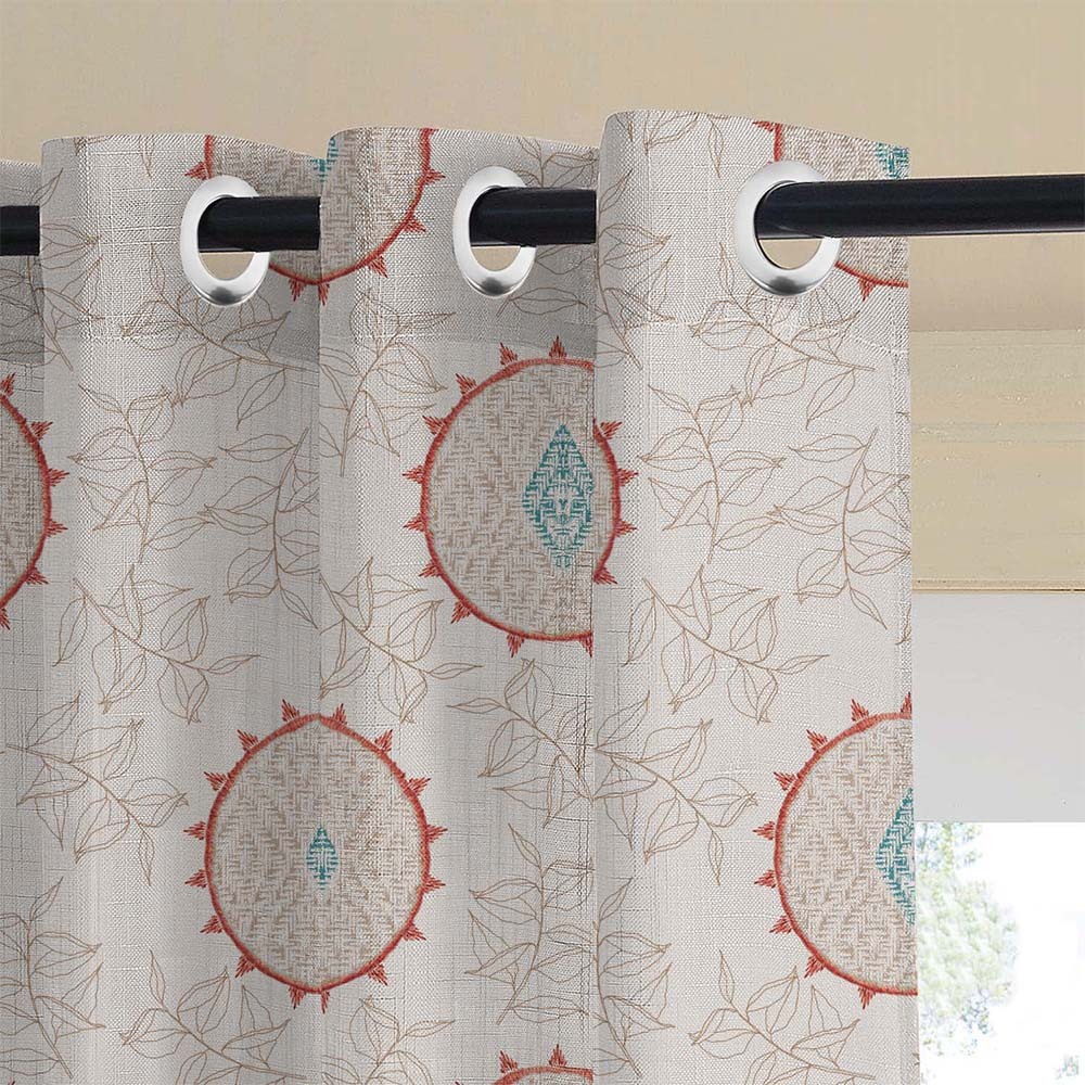 Minimalist Stitch Indie Matte Blanched Almond Room Darkening Curtain Set of 2 -(DS561B)