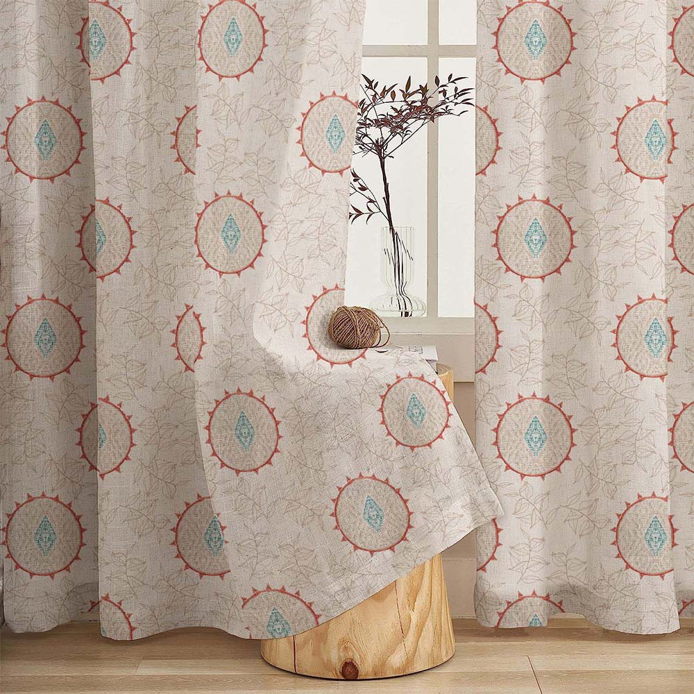 Minimalist Stitch Indie Matte Blanched Almond Room Darkening Curtain Set of 2 -(DS561B)