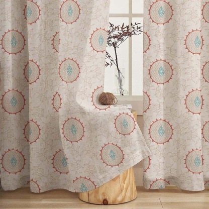 Minimalist Stitch Indie Matte Blanched Almond Room Darkening Curtain Set of 2 -(DS561B)