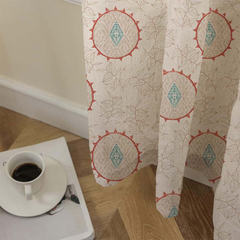 Minimalist Stitch Indie Matte Blanched Almond Room Darkening Curtain Set of 2 -(DS561B)