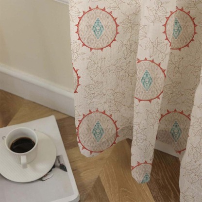 Minimalist Stitch Indie Matte Blanched Almond Room Darkening Curtain Set of 2 -(DS561B)