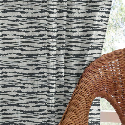 AquaFlow Geometric Pale Sky Linen Sheer Curtain Set of 2 -(DS562F)