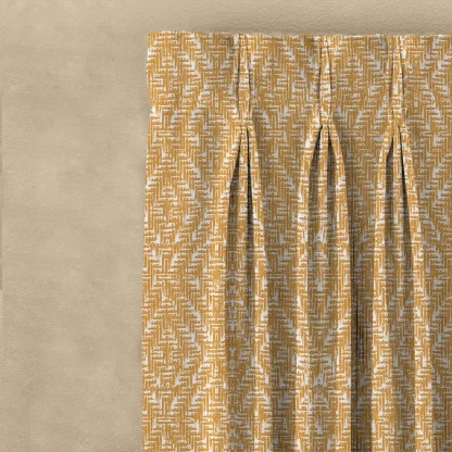 MacraMagic Geometric Matte Harvest Gold Room Darkening Curtain Set of 2 -(DS565A)
