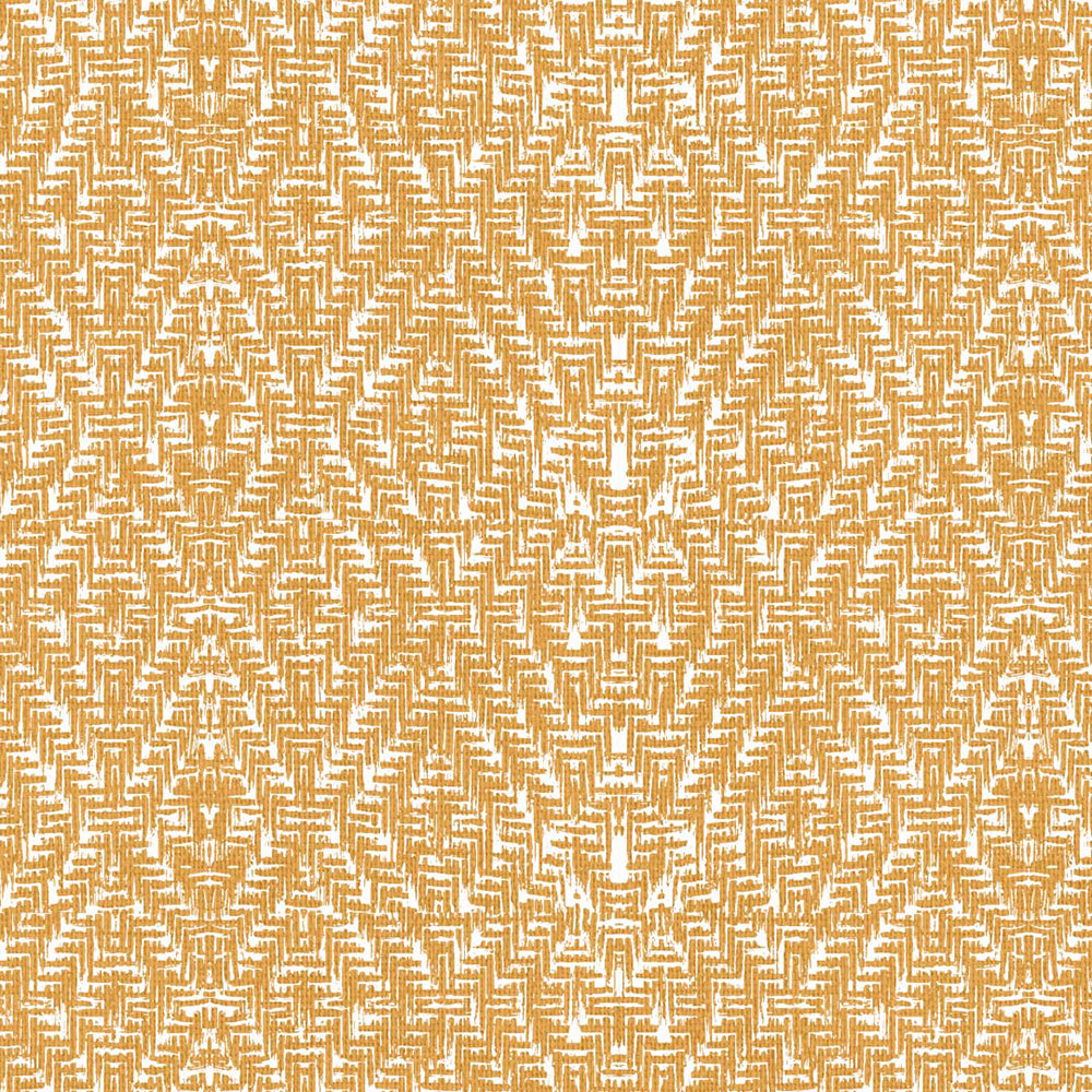 MacraMagic Geometric Harvest Gold Linen Sheer Curtain Set of 2 -(DS565A)