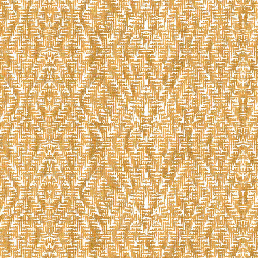 MacraMagic Geometric Harvest Gold Linen Sheer Curtain Set of 2 -(DS565A)