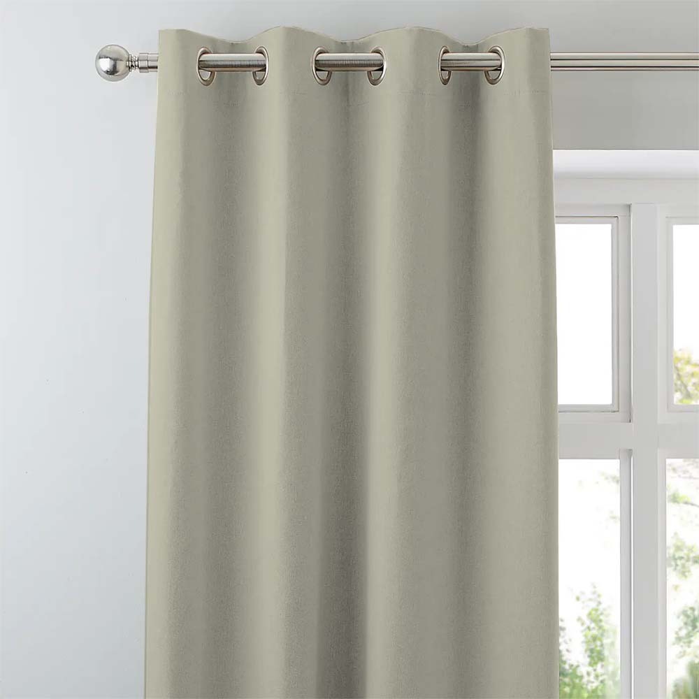 Jacquard Room Darkening Curtains in Sand Fossil Set Of 2 - (P57)