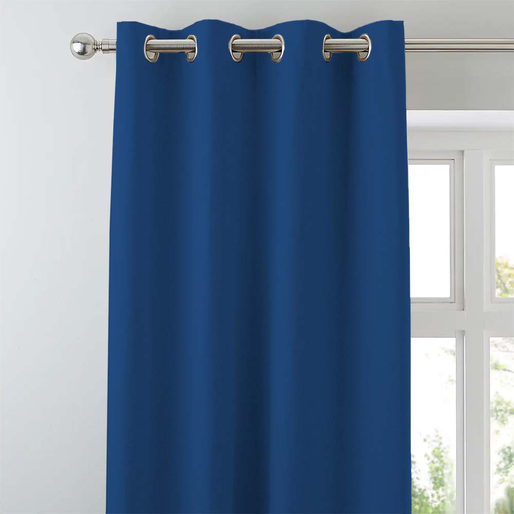 Jacquard Room Darkening Curtains in Aegean Blue Set Of 2 - (P59)