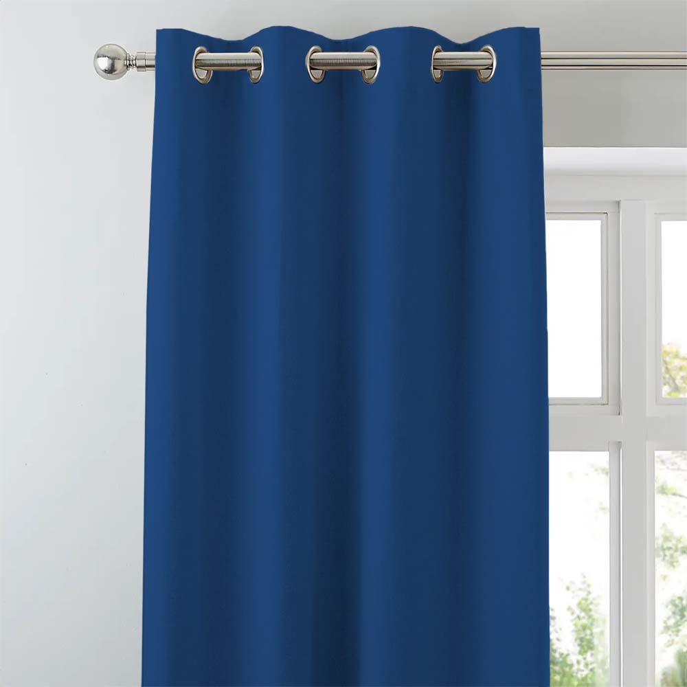 Jacquard Room Darkening Curtains in Aegean Blue Set Of 2 - (P59)