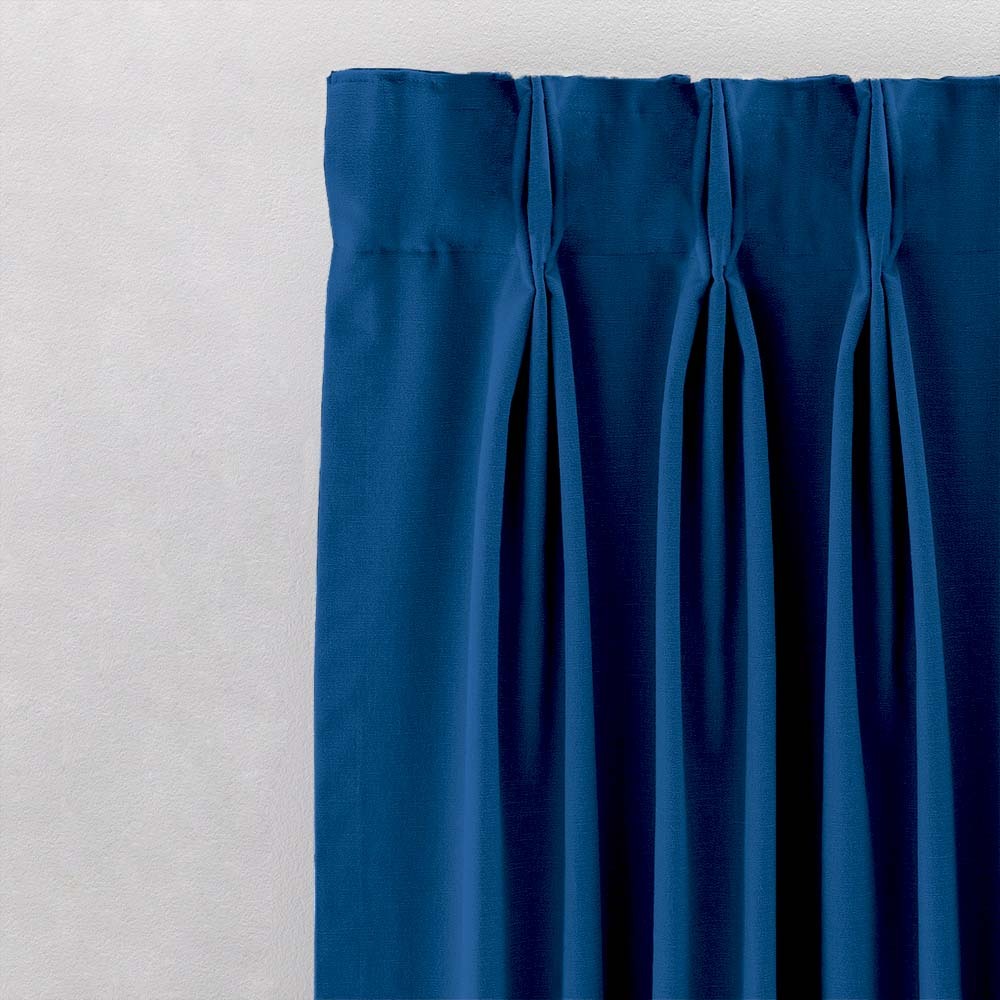 Jacquard Room Darkening Curtains in Aegean Blue Set Of 2 - (P59)