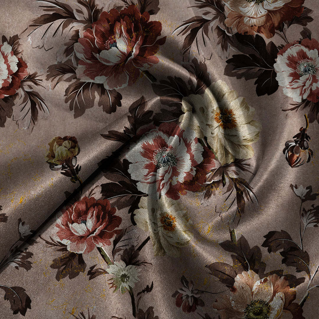 Nostalgic Reverie Combination Tuscany Brown Dimout Curtain Set Of 4 -(DS592DOP5)