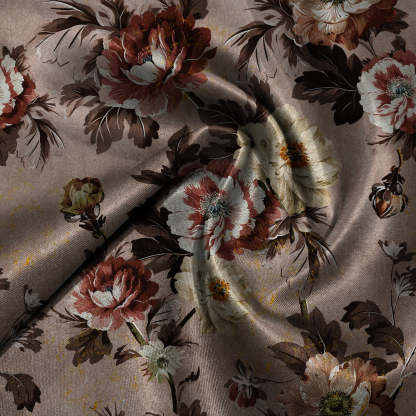 Nostalgic Reverie Combination Tuscany Brown Dimout Curtain Set Of 4 -(DS592DOP5)