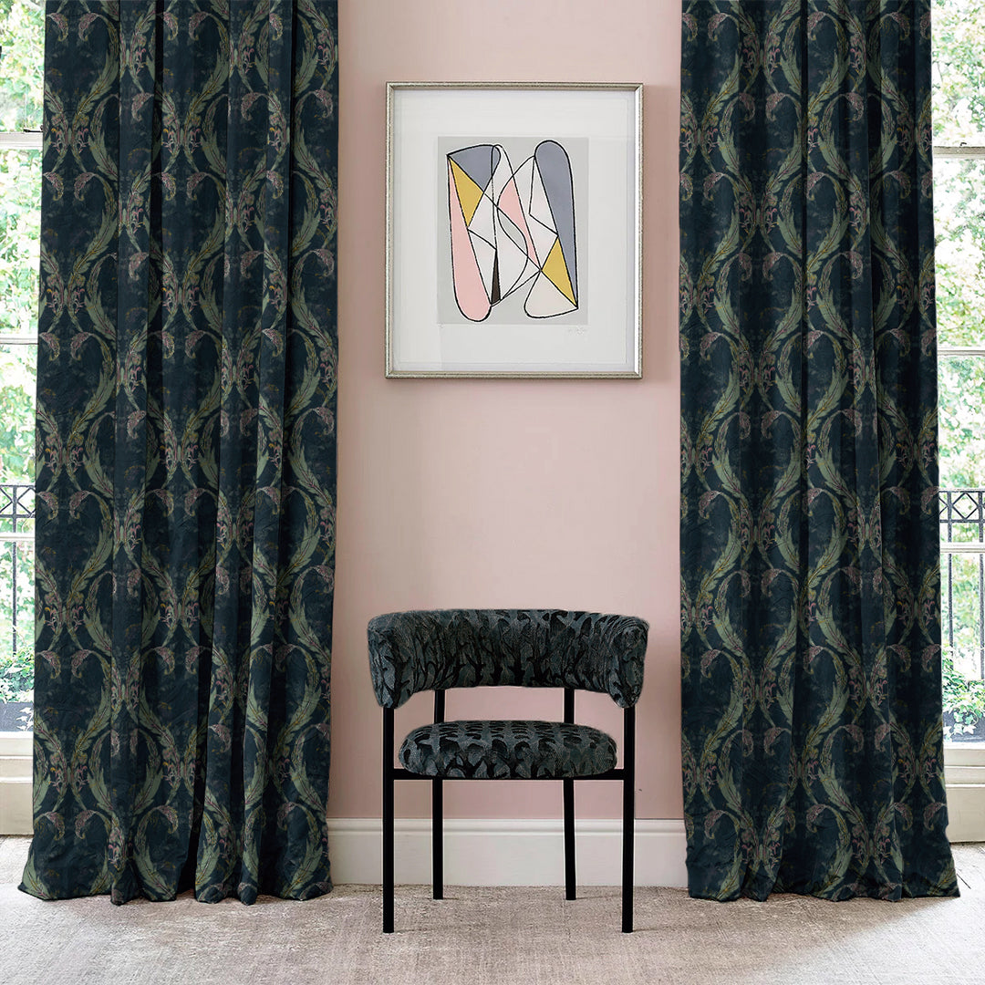 Imperial Canopy Combination Yankees Blue Dimout Curtain Set Of 4 -(DS594AOP04)