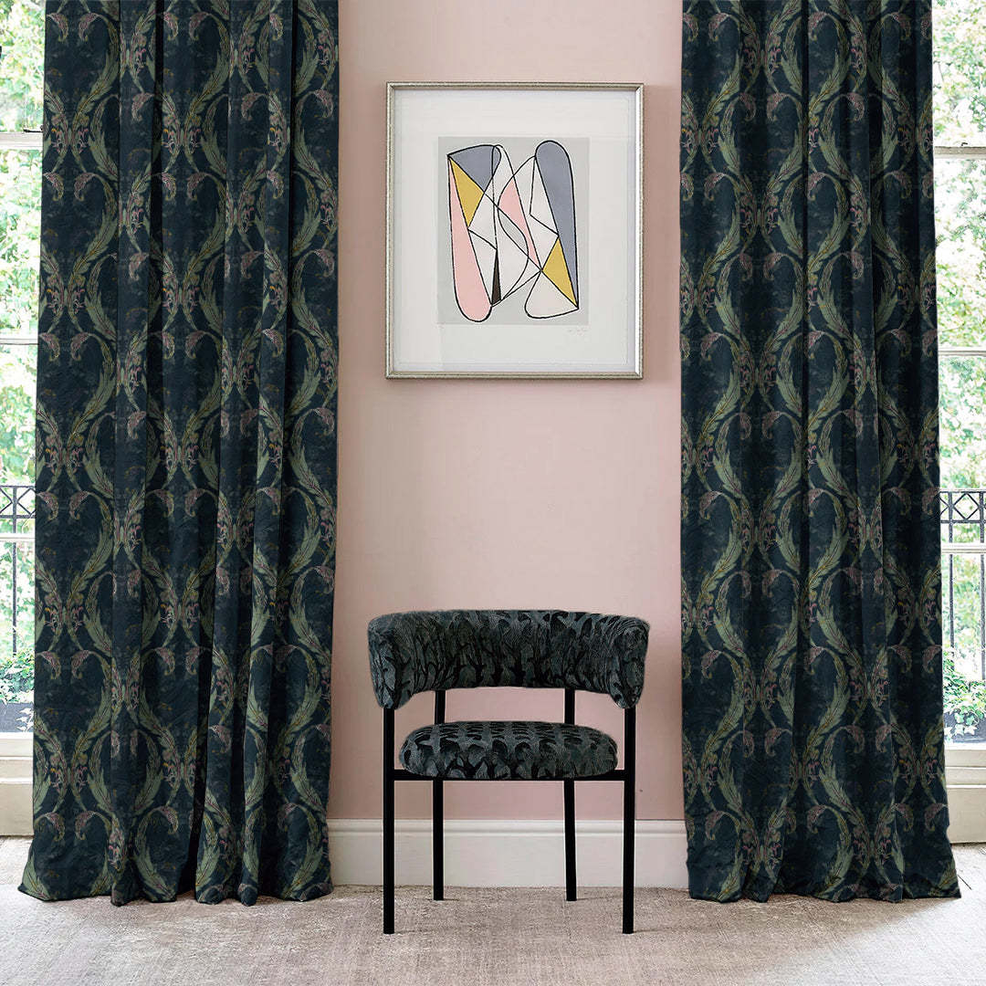 Imperial Canopy Combination Yankees Blue Dimout Curtain Set Of 4 -(DS594AOP04)