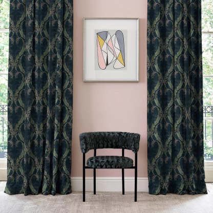 Imperial Canopy Combination Yankees Blue Dimout Curtain Set Of 4 -(DS594AOP04)
