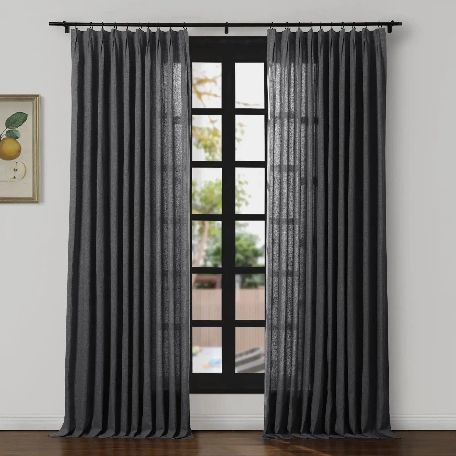 Ron Linen Cotton Herringbone Curtain Pleated TWOPAGES