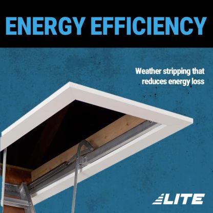 LITE 10ft Aluminum Attic Ladder, 375lb Capacity, Type IAA