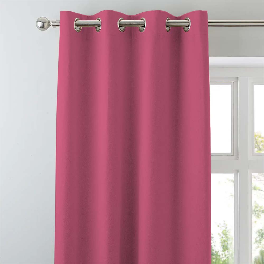 Jacquard Room Darkening Curtains in Punch Pink Set Of 2 - (P62)