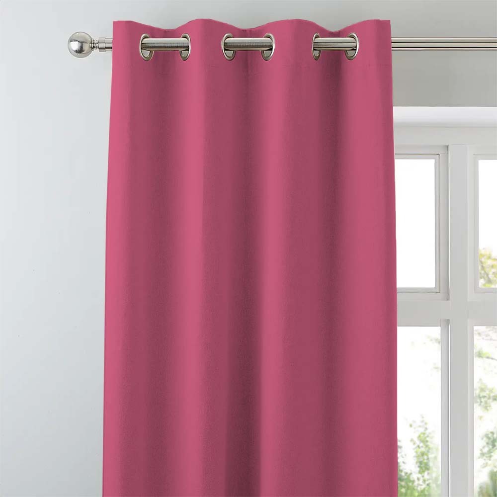 Jacquard Room Darkening Curtains in Punch Pink Set Of 2 - (P62)
