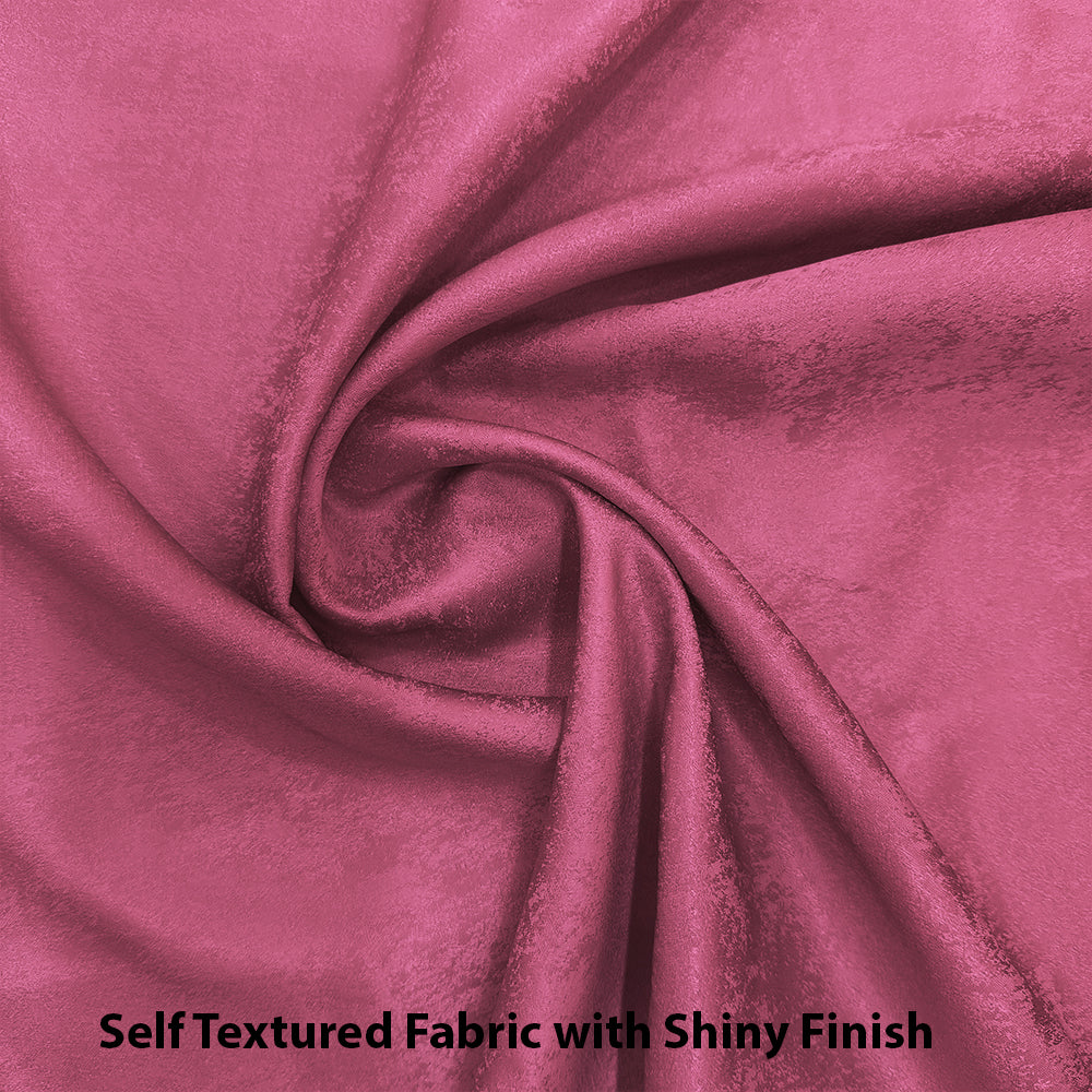 Jacquard Room Darkening Curtains in Punch Pink Set Of 2 - (P62)