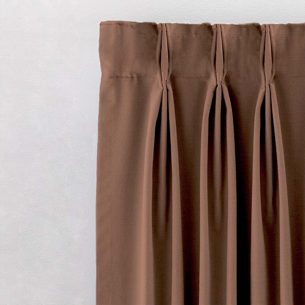 Jacquard Room Darkening Curtains in Caramel Brown Set Of 2 - (P65)