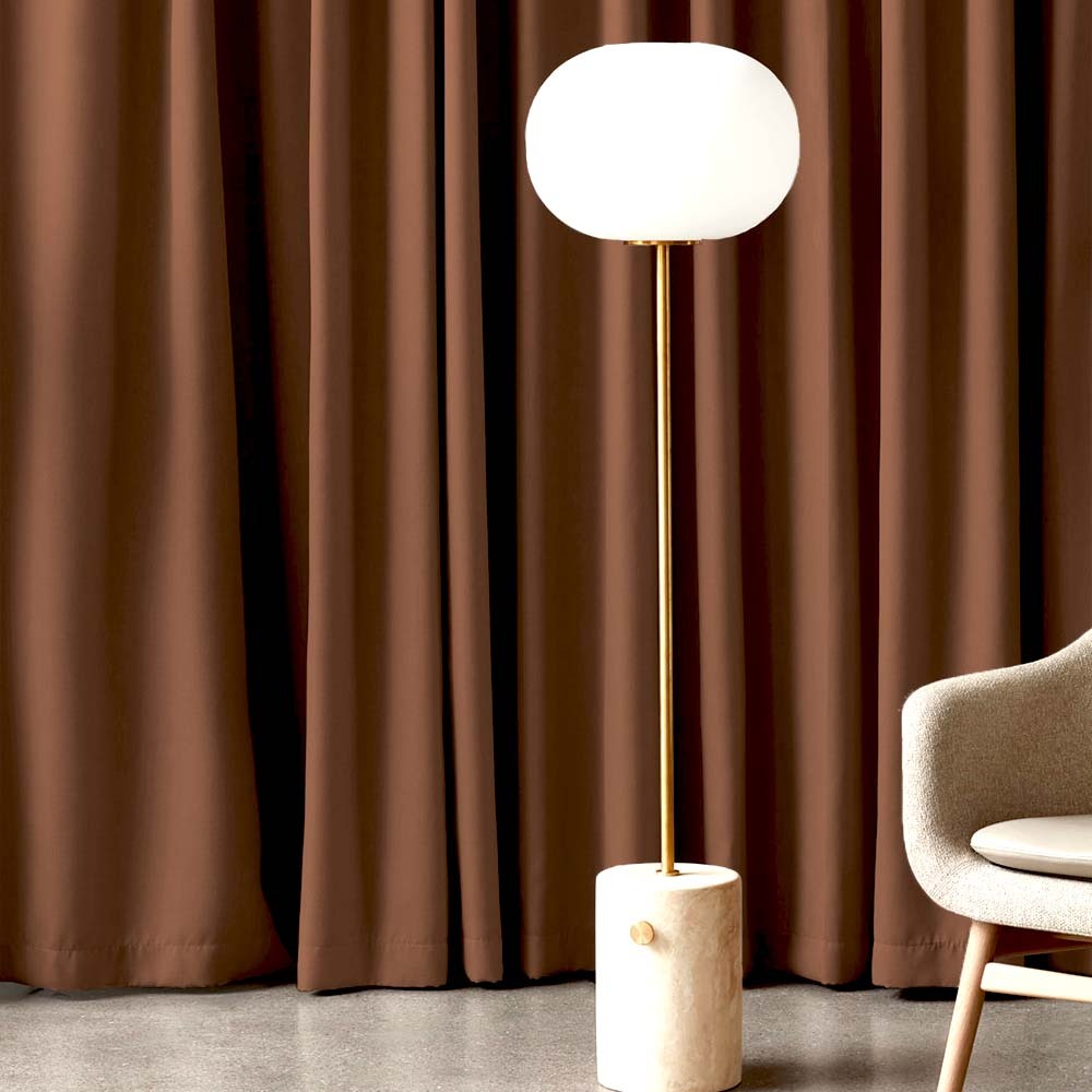 Jacquard Room Darkening Curtains in Caramel Brown Set Of 2 - (P65)