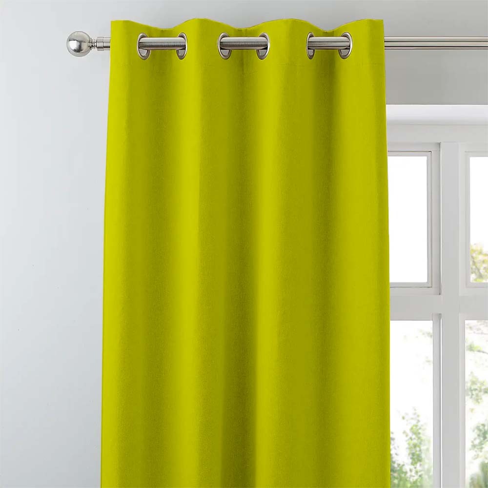 Jacquard Room Darkening Curtains in Lemon Yellow Set Of 2 - (P66)