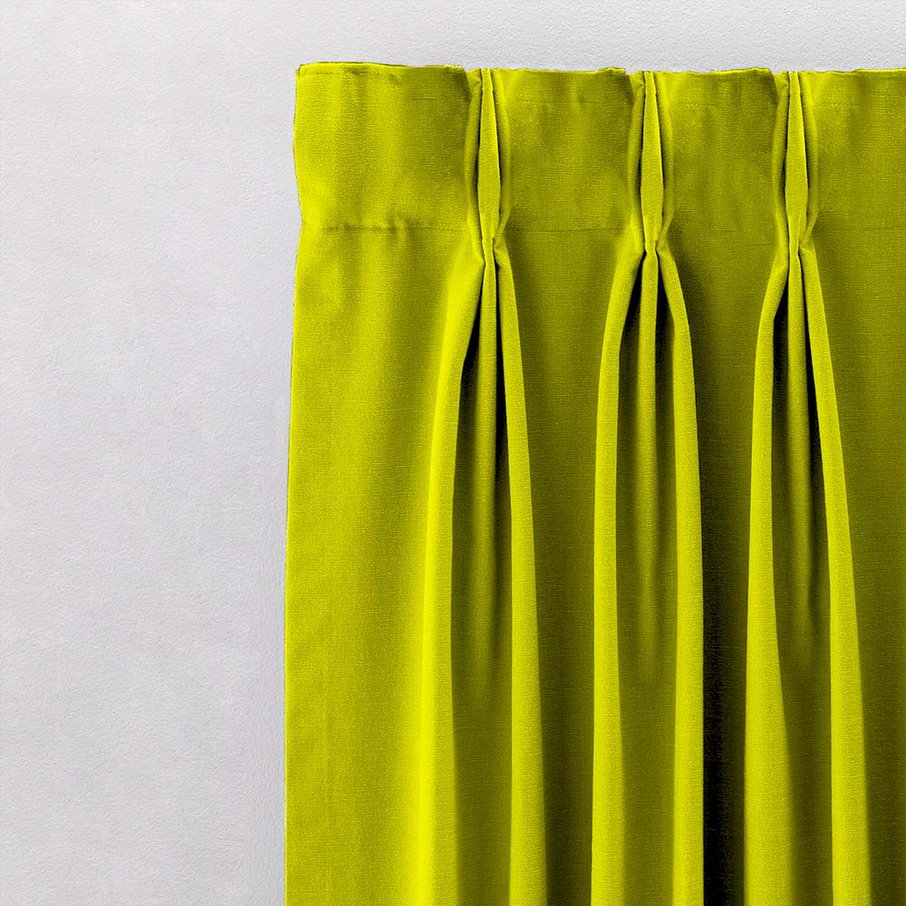 Jacquard Room Darkening Curtains in Lemon Yellow Set Of 2 - (P66)