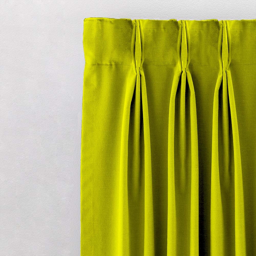 Jacquard Room Darkening Curtains in Lemon Yellow Set Of 2 - (P66)
