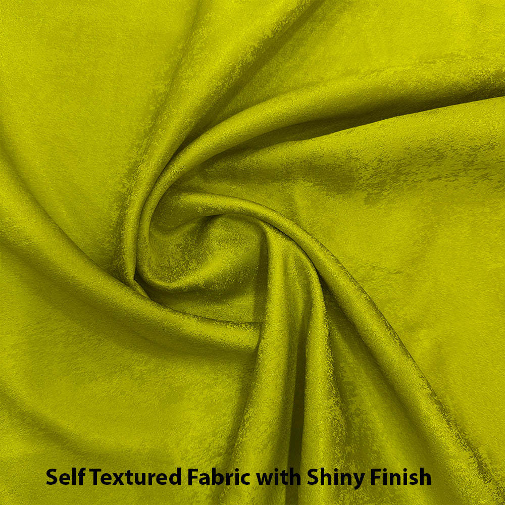 Jacquard Room Darkening Curtains in Lemon Yellow Set Of 2 - (P66)