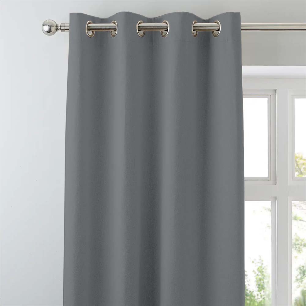 Jacquard Room Darkening Curtains in Lava Grey Set Of 2 - (P67)