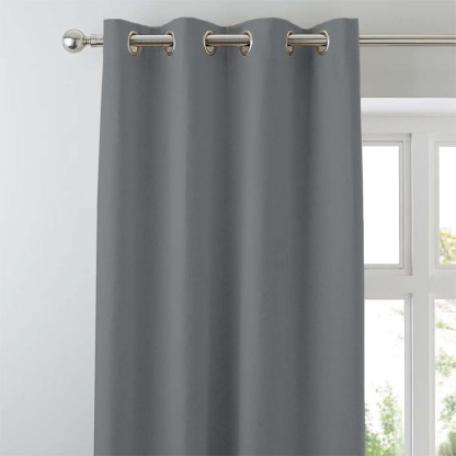 Jacquard Room Darkening Curtains in Lava Grey Set Of 2 - (P67)