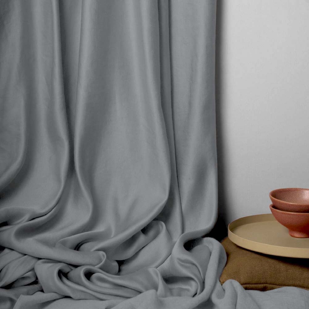 Jacquard Room Darkening Curtains in Lava Grey Set Of 2 - (P67)