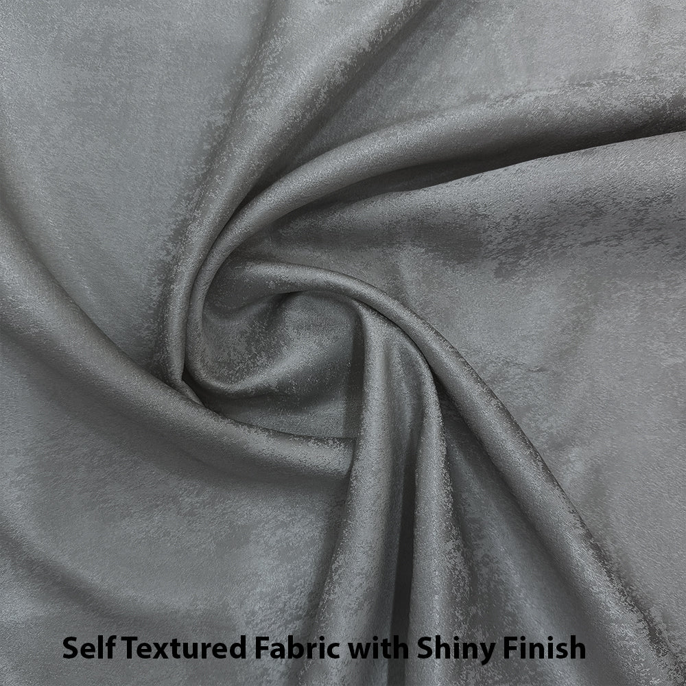 Jacquard Room Darkening Curtains in Lava Grey Set Of 2 - (P67)