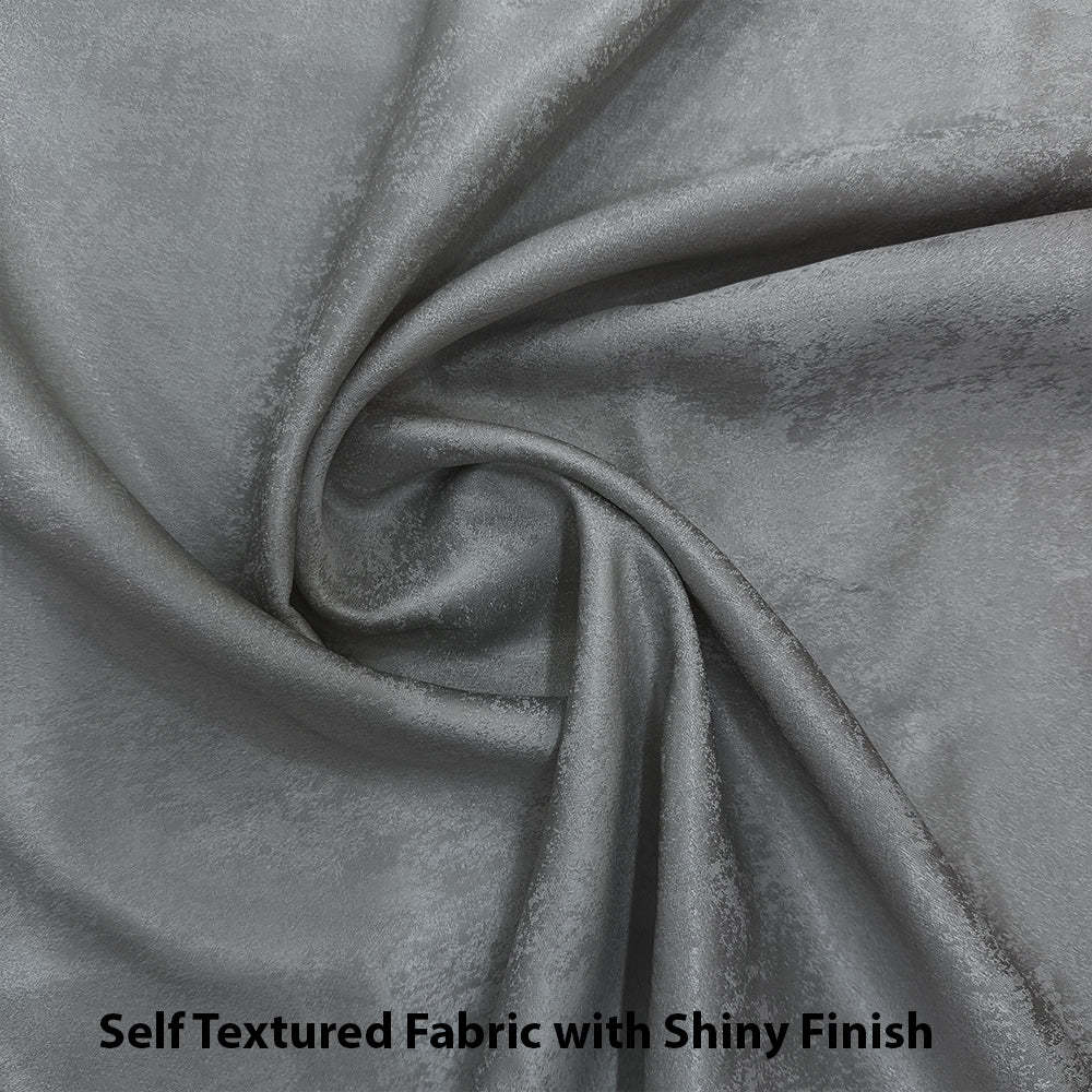 Jacquard Room Darkening Curtains in Lava Grey Set Of 2 - (P67)