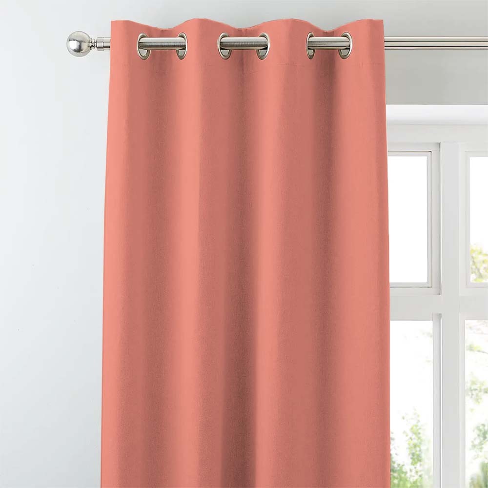 Jacquard Room Darkening Curtains in Sand Pink Set Of 2 - (P72)