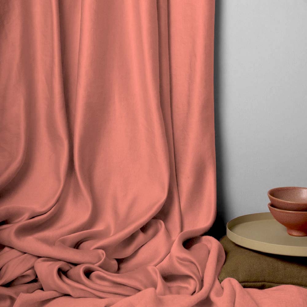 Jacquard Room Darkening Curtains in Sand Pink Set Of 2 - (P72)