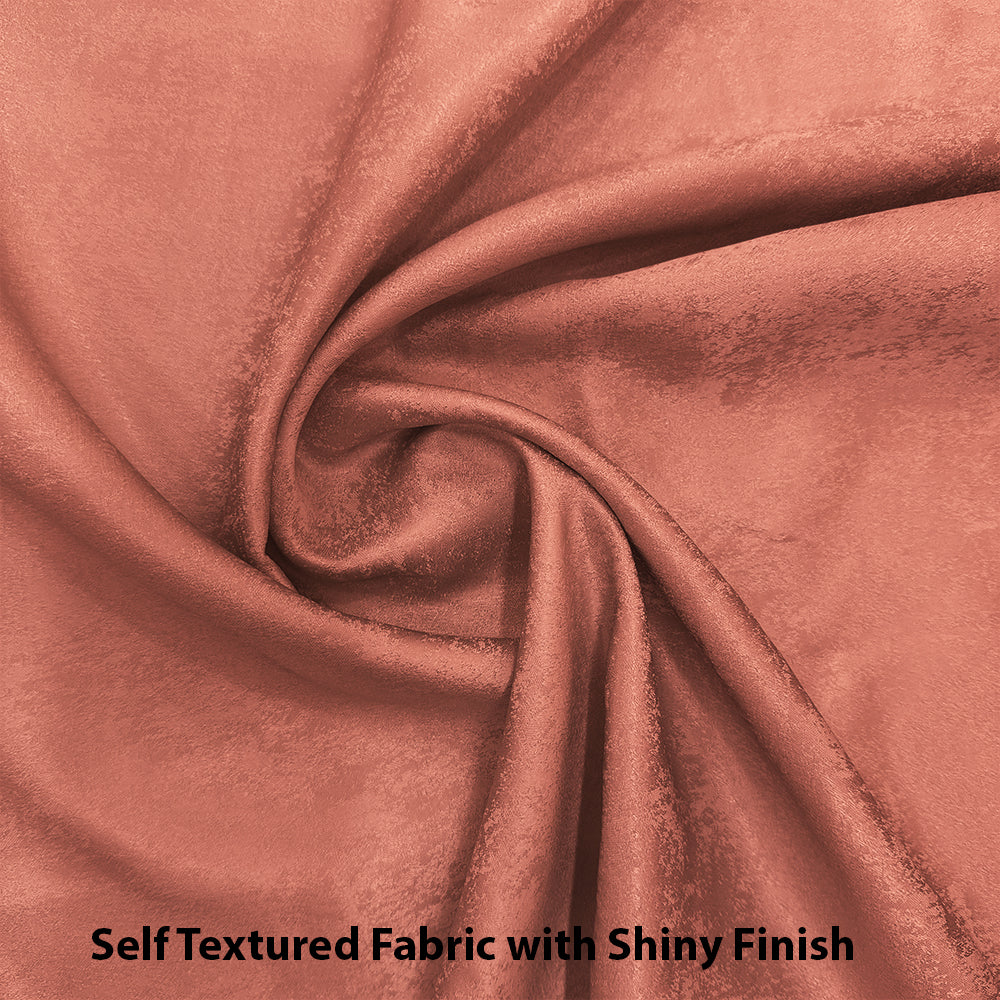 Jacquard Room Darkening Curtains in Sand Pink Set Of 2 - (P72)