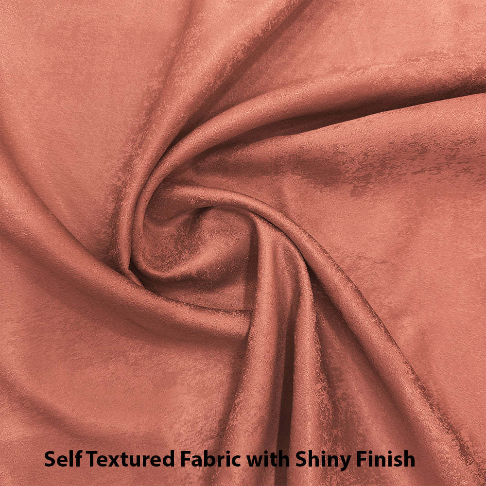 Jacquard Room Darkening Curtains in Sand Pink Set Of 2 - (P72)