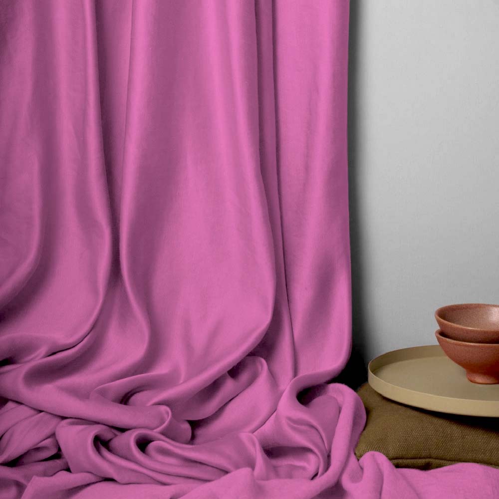 Jacquard Room Darkening Curtains in Doll Pink Set Of 2 - (P74)