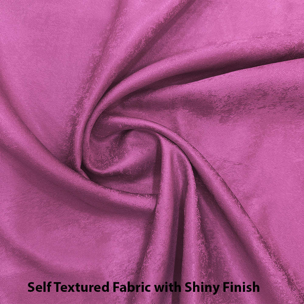 Jacquard Room Darkening Curtains in Doll Pink Set Of 2 - (P74)