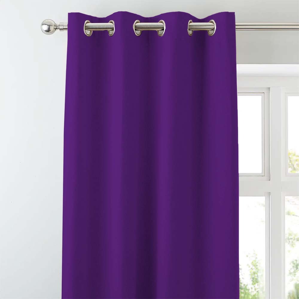 Jacquard Room Darkening Curtains in Russian Violet Set Of 2 - (P76)