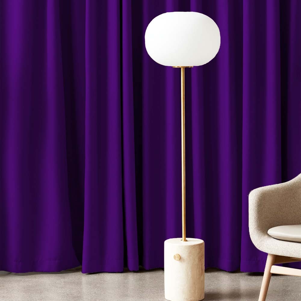 Jacquard Room Darkening Curtains in Russian Violet Set Of 2 - (P76)