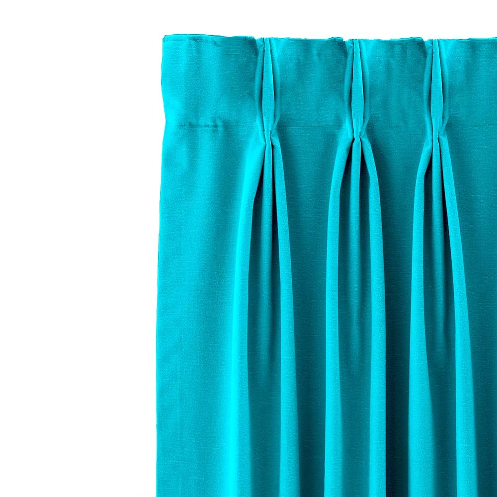 Jacquard Room Darkening Curtains in Blue Topaz Set Of 2 - (P79)