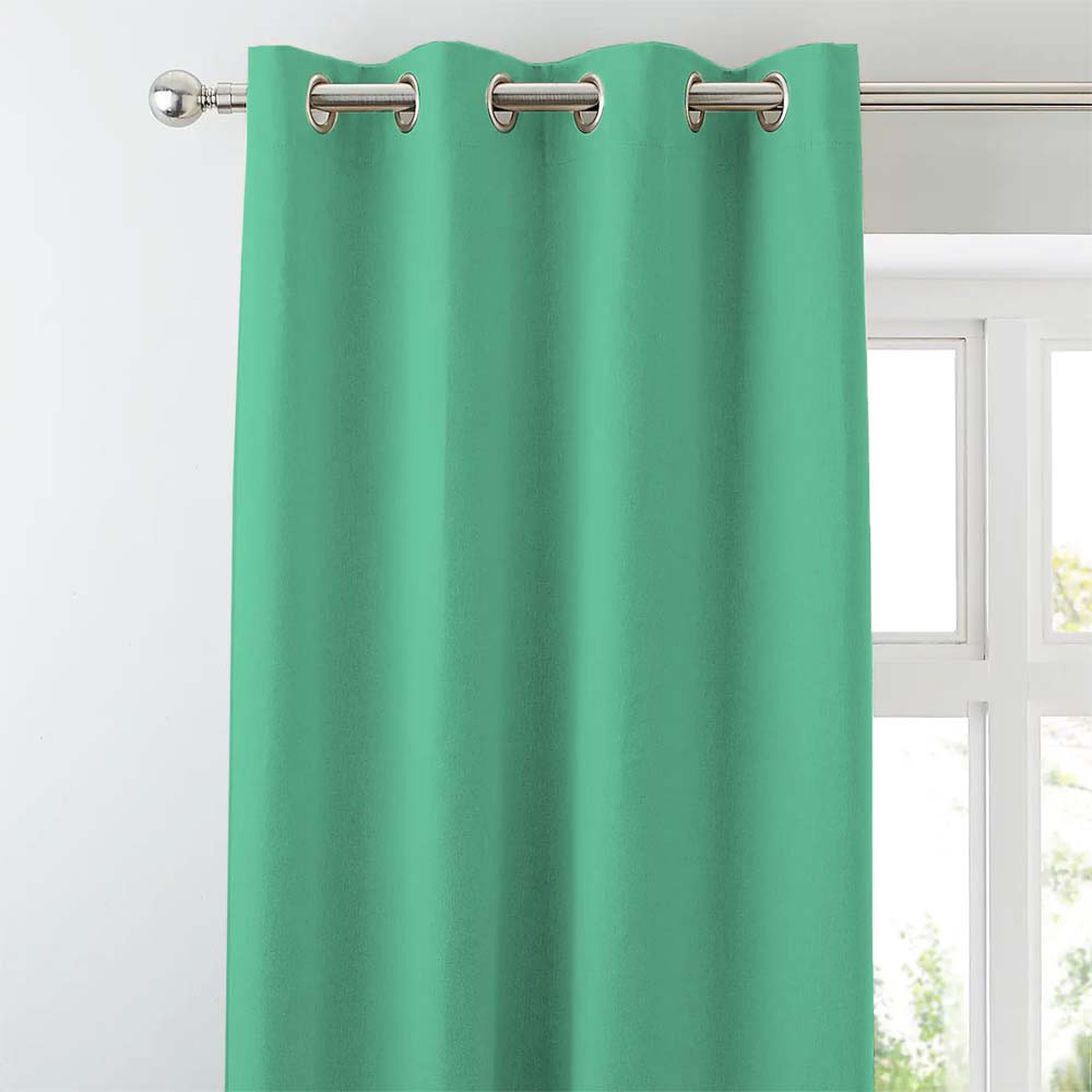 Jacquard Room Darkening Curtains in Just Green Set Of 2 - (P81)