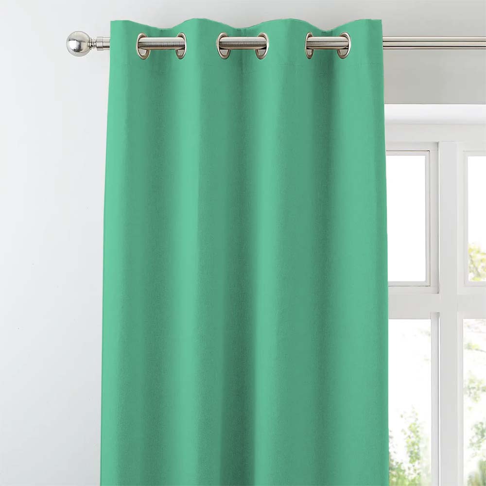 Jacquard Room Darkening Curtains in Just Green Set Of 2 - (P81)