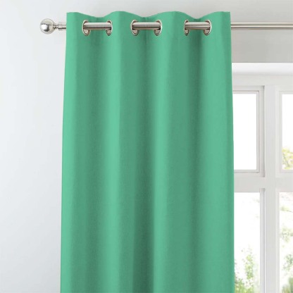 Jacquard Room Darkening Curtains in Just Green Set Of 2 - (P81)