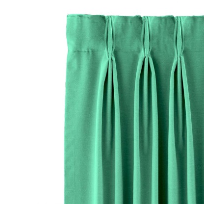 Jacquard Room Darkening Curtains in Just Green Set Of 2 - (P81)