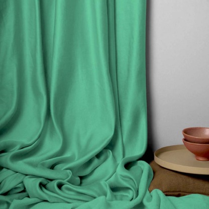 Jacquard Room Darkening Curtains in Just Green Set Of 2 - (P81)